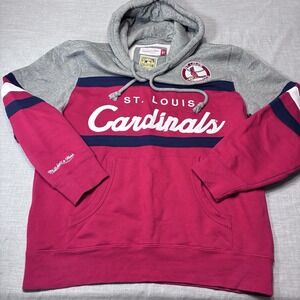 Mitchell & Ness St. Louis Cardinals MLB Hoodie Sweatshirt Mens Large Cooperstown